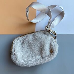 Lululemon Athletica Cream Sherpa Crossbody Bag